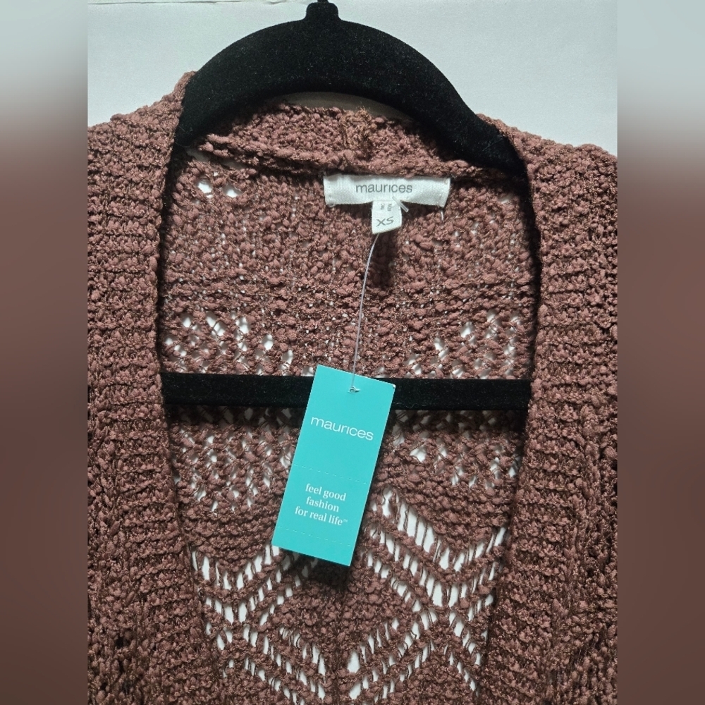 MAURICES NWT Women's Brown Knit Sweater Cardigan.Size XS - Picture 3 of 7